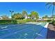 Outdoor shuffleboard courts with green surfaces and clear markings are surrounded by lush greenery and offer space for recreation at 315 30Th W Ave # B214, Bradenton, FL 34205