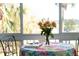 Comfortable sunroom area with floral-themed table and chairs with bright light at 3664 Lake Bayshore Dr # K323, Bradenton, FL 34205