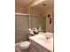 Bathroom featuring a tub and shower combo, vanity, and large mirror at 3818 Sun Eagle Ln, Bradenton, FL 34210