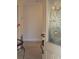 Open view of entryway with decorative glass door and tile flooring at 3818 Sun Eagle Ln, Bradenton, FL 34210