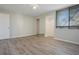 The bedroom has a closet with mirrored doors and a window with blinds allowing lots of natural light at 4906 25Th W St # 106, Bradenton, FL 34207