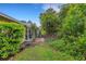 Private backyard with lush landscaping and screened lanai, creating a serene and secluded outdoor retreat at 5019 Village Gardens Dr # 31, Sarasota, FL 34234