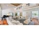 Open living area with a soaring ceiling, grand piano, and luxurious furnishings for elegant entertaining at 7715 Westmoreland Dr, Sarasota, FL 34243
