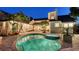 Backyard with a pool, a hot tub, and comfortable outdoor furniture at 7715 Westmoreland Dr, Sarasota, FL 34243