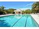 Sparkling community pool offers a refreshing retreat, complemented by comfortable lounge chairs and lush tropical surroundings at 129 Wayforest Dr, Venice, FL 34292