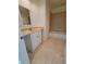 Bathroom featuring a vanity, shower/tub combo and tile flooring at 1771 Ringling Blvd # 902, Sarasota, FL 34236