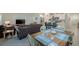 Open-concept living area featuring modern furnishings and a seamless flow to the kitchen at 22111 Nebula Way, Land O Lakes, FL 34637