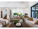 Inviting living room with ample seating and an open view into the adjacent kitchen and dining area at 329 Bird Key Dr, Sarasota, FL 34236