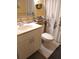 Bright bathroom featuring a white vanity with chrome faucet and neutral tile floors at 6012 Oak Creek Ln # 1913, Bradenton, FL 34210