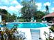 Resort-style pool is surrounded by lush greenery and features comfortable lounge chairs for relaxation at 6012 Oak Creek Ln # 1913, Bradenton, FL 34210