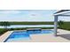Backyard view of the pool and landscaping at 7213 Whittlebury Trl, Lakewood Ranch, FL 34202