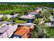 Aerial view showcasing the home with lush landscaping and nearby community features at 8224 Waterview Blvd, Lakewood Ranch, FL 34202