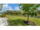 Expansive backyard with lush lawn and a serene lake view at 2538 Fireflag Ln, Sarasota, FL 34232