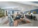 Expansive living area showcasing open concept, cozy seating, modern fireplace and outdoor views at 3408 Brookridge Ln, Parrish, FL 34219