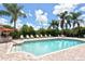 Well-maintained community pool with lounge chairs, clear water, and palm tree landscaping at 4141 Entrada Ct, Sarasota, FL 34238