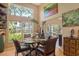 Bright dining area with large windows offering lush outdoor views and stylish decor at 4141 Entrada Ct, Sarasota, FL 34238