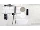 Modern bathroom featuring shower tiles, black faucets, quartz tops, and a freestanding design tub at 6924 Bochi Cir, Sarasota, FL 34242