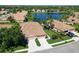 Scenic aerial view of a tan home with a large lake in the background at 8211 Summer Greens Ter, Bradenton, FL 34212