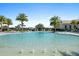 Resort-style pool surrounded by palm trees and lush landscaping, perfect for relaxation at 8227 Nevis Run, Bradenton, FL 34202