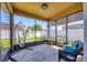 Relaxing screened-in porch with comfortable seating and views of the backyard at 115 64Th E Ave, Bradenton, FL 34203