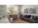 Comfortable office room with a gray sofa, complemented by a desk and natural lighting at 20186 Benissimo Dr, Venice, FL 34293