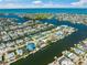 Aerial view of community, showcasing waterfront property and access to ocean at 525 68Th St St, Holmes Beach, FL 34217