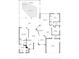 Detailed floor plan showcasing the layout of the home including the pool, bedrooms, kitchen, and living spaces at 7604 49Th E Ave, Bradenton, FL 34203