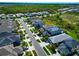 A captivating aerial view showcases a vibrant community with lush landscaping and well-maintained streets at 8262 Velda Trl, Sarasota, FL 34241