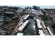 Aerial view features community waterfront access and proximity to the beach at 1257 S Portofino Dr # 208, Sarasota, FL 34242