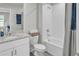 Bathroom with tub and granite vanity at 2718 Chestnut Creek Pl, Brandon, FL 33510