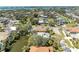 Scenic aerial view captures the neighborhood's serene setting, featuring mature trees and waterfront views at 417 Tortuga Dr, Nokomis, FL 34275