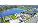 Aerial view of community lake and playground at 818 170Th E Ct, Bradenton, FL 34212