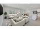 Bright, open-concept living area featuring modern furnishings and a seamless flow into the dining and kitchen spaces at 818 170Th E Ct, Bradenton, FL 34212