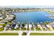 Aerial view of a waterfront community with serene lake views at 1022 Overlook Ct, Bradenton, FL 34208