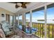 Breezy screened lanai offering expansive water views, complete with a ceiling fan and comfortable lounge seating at 1389 Perico Point Cir # 140, Bradenton, FL 34209