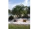 Nicely landscaped area with white rock, flowers, and a mature palm at 1674 University Pkwy # 389, Sarasota, FL 34243