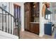 Hallway with wine cooler and view of powder room at 110 10Th S St, Bradenton Beach, FL 34217