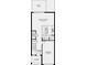 Open-concept first floor plan featuring a kitchen, half bath, dining area, great room, foyer, porch and attached garage at 15084 Cuzcorro Ct, Nokomis, FL 34275