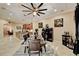Spacious dining area featuring a large ceiling fan and access to the kitchen at 2512 61St E Ave, Ellenton, FL 34222