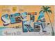 Colorful Siesta Key, Florida sign with sunshine, palm trees and beach scenes at 7183 Wood Creek Dr # 9, Sarasota, FL 34231