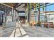 Modern lobby featuring soaring ceilings, stylish furniture, and contemporary design elements at 8108 Wild Blue Ter, Sarasota, FL 34241