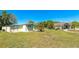 Expansive backyard showcasing lush greenery with a house and garage at 5860 Brown Ln, Sarasota, FL 34232