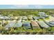 This aerial shot showcases the property's location near a pond, with neighborhood amenities, and tree-lined streets at 7012 White Willow Ct, Sarasota, FL 34243