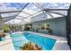 Screened pool with a lounging area, blending indoor comfort with outdoor living amidst manicured landscaping at 7012 White Willow Ct, Sarasota, FL 34243
