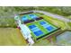 Brand new community pickleball courts surrounded by black fencing at 7133 Victoria Cir, University Park, FL 34201