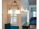 Close-up of dining area chandelier at 730 Rellim Ln, Sarasota, FL 34232
