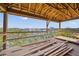 Unfinished balcony with wood framing offering a stunning view of the bay and surrounding trees at 821 S Bay Blvd, Anna Maria, FL 34216