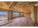 View of an unfinished living room featuring wood framework and a scenic bay view at 821 S Bay Blvd, Anna Maria, FL 34216