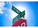 Street sign displaying Pine Avenue and Gulf Drive against a bright blue sky at 821 S Bay Blvd, Anna Maria, FL 34216
