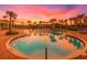 Upscale community pool, surrounded by palm trees, offering a tranquil and picturesque setting for relaxation at 4231 Autumn Fog Ct, Palmetto, FL 34221